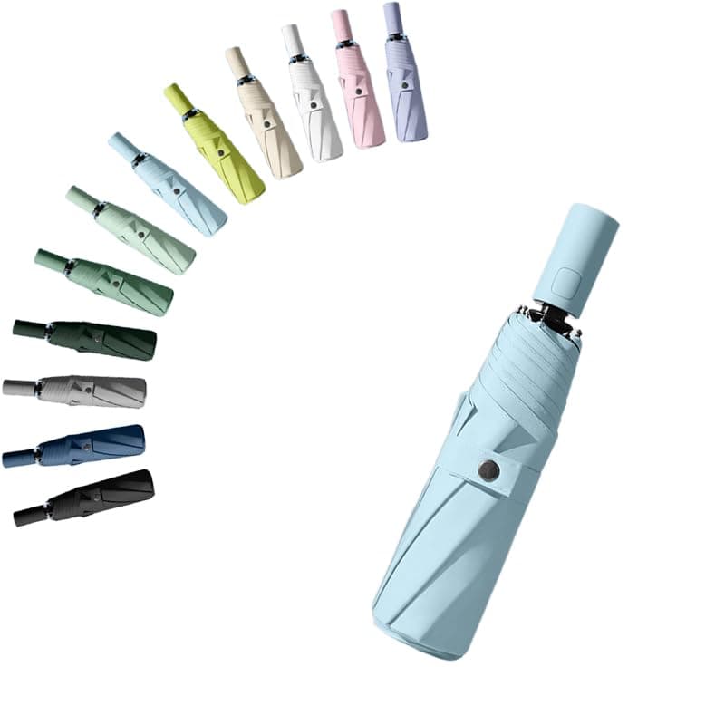 erised's bifrostTravel Folding Umbrella Automatic Open/Close Handle Coating Layer Fabric Blocking/Portable Golf/Car Compact Umbrella/Lightweight Small Backpack/Rain Sun Anti UPF 50 UV Protection 99.9% /Men Women Kids