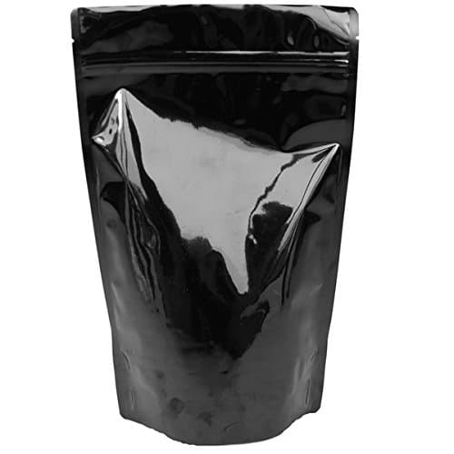 Fresherpack 50 x Large Standup Black Zip Lock Mylar Foil Bags 23cm x 33cm - Holds up to 2kg