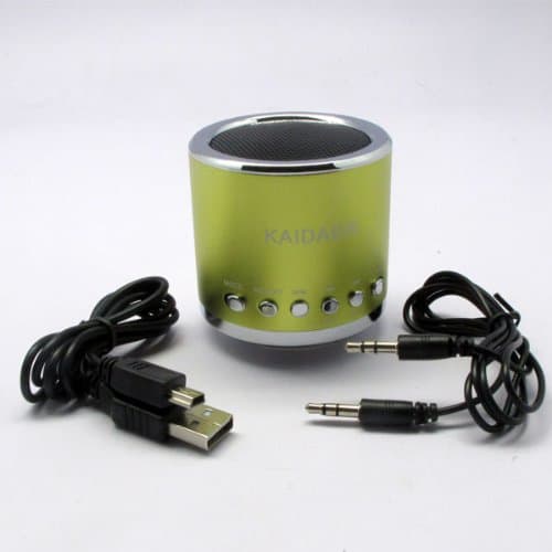 Light Green Kaidaer Portable Speaker Music Player Supporting TF/Micro SD Card w/ FM Radio Function for PC Tablet MN02
