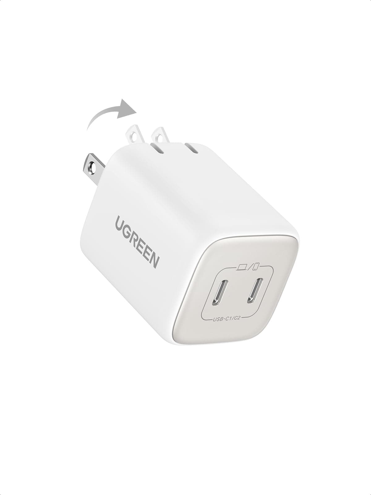 UGREEN 45W USB C Charger, Nexode 2 Port GaN Foldable PPS Wall Charger Block Support Samsung Super Fast Charging 2.0 for Galaxy S25/S24/Note 20, iPhone 16/15/14, iPad, MacBook, Steam Deck (White)