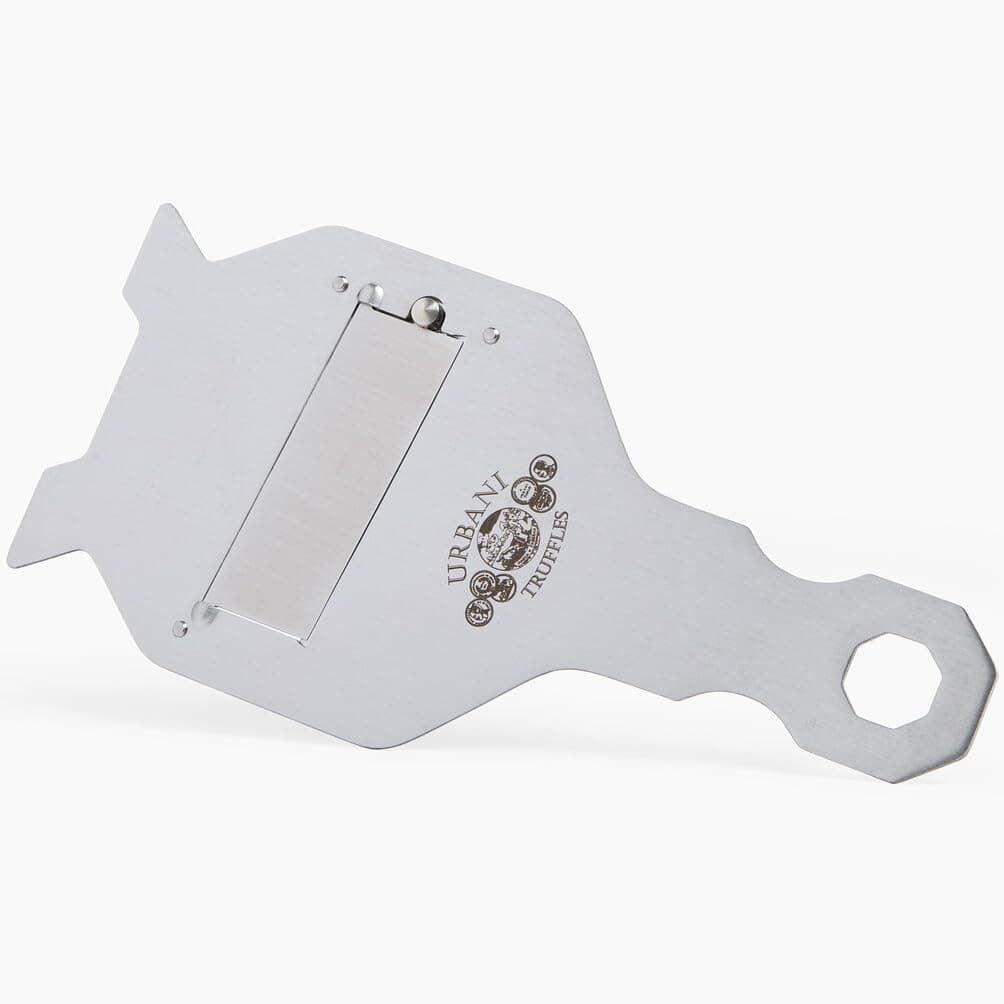 Urbani Truffles Stainless Steel Truffle Slicer Shaver - Premium Cheese Shaver for Hard Cheese, Mushroom, Chocolate, Garlic & More, Kitchen Handheld Manual Slicer with Adjustable Blade, Food Shredder