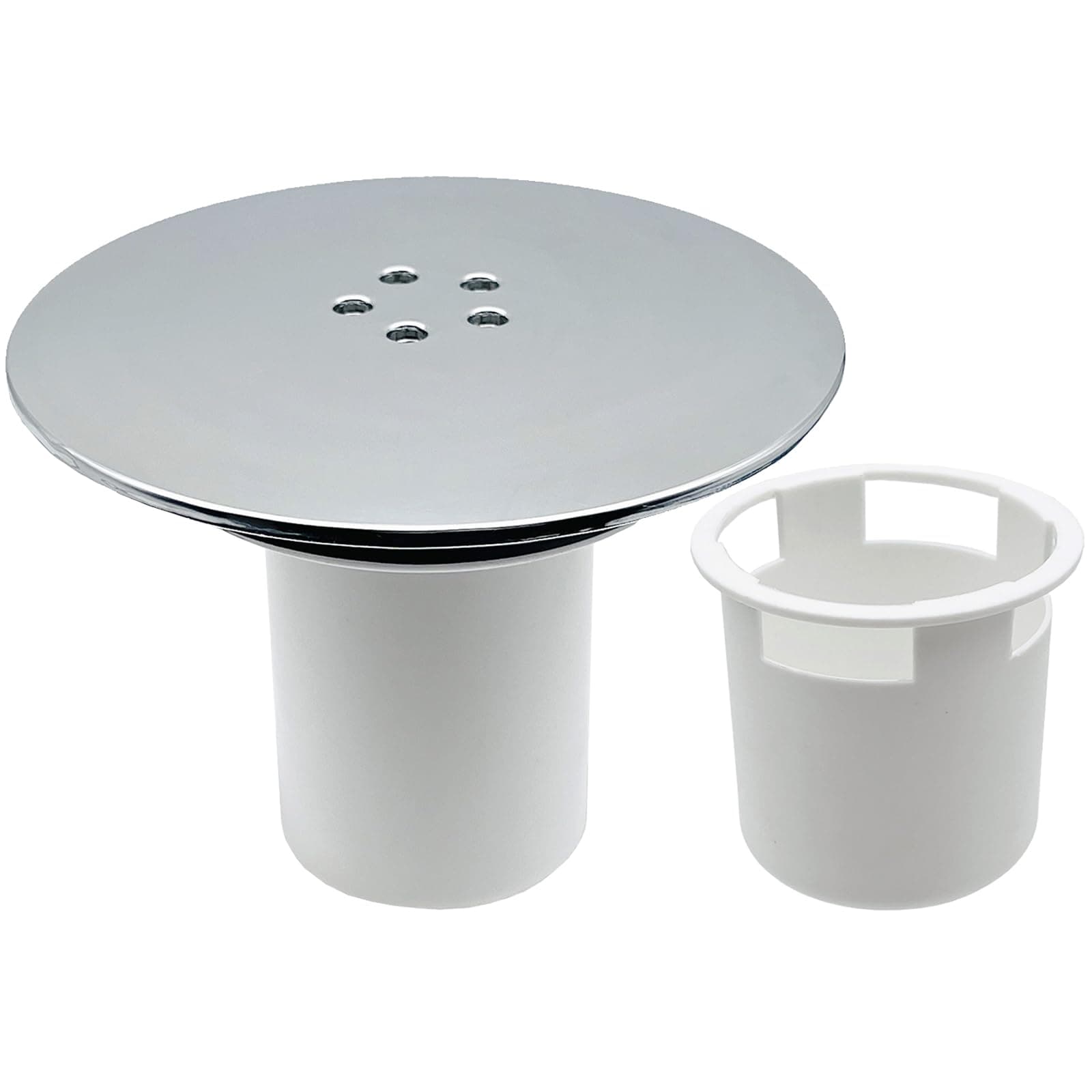 Shower Drain Cover, Chrome Shower Trap Cover Replacement, 90mm / 115mm Shower Plughole Cover, Removable Top Shower Waste Cover, Shower Tray Plug Hole Cover, Shower Tray Drain Cover Fast Flow