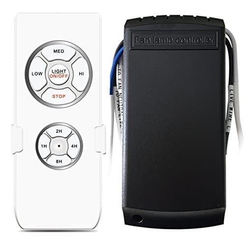Universal Ceiling Fan Lamp Remote Controller Kit & Timing Wireless Remote Control for Hunter/Harbor Breeze/Westinghouse/Other Ceiling Fan - Fixed Code One Year Warranty -HIYILL
