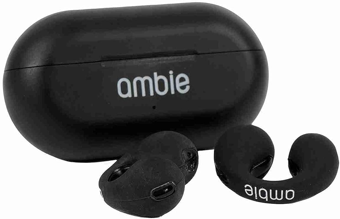 Ambie Sound Earcuffs Pro Upgrade TWS Wireless Earbuds, Bluetooth Earring Earphones, Sport Earbuds, Bone Conduction, Waterproof, Ideal for Women, BLACK, Elf Bluetooth