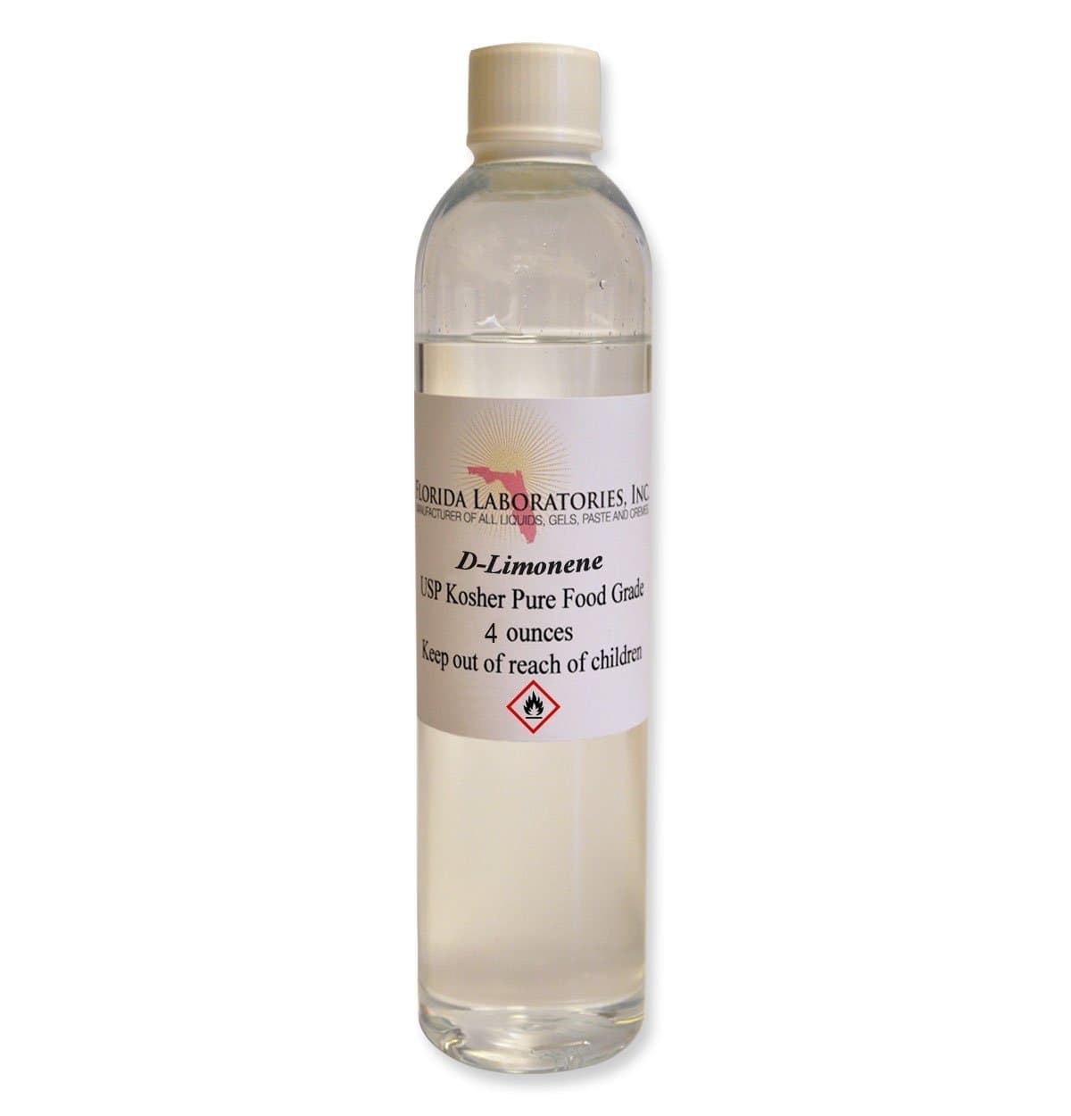 Florida Laboratories, Inc. D-Limonene 100% Food Grade Citrus Solvent 4oz Dlimonene Orange Oil