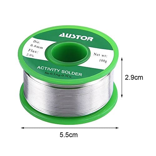 AUSTOR 0.6mm Lead Free Solder Wire with Rosin Core