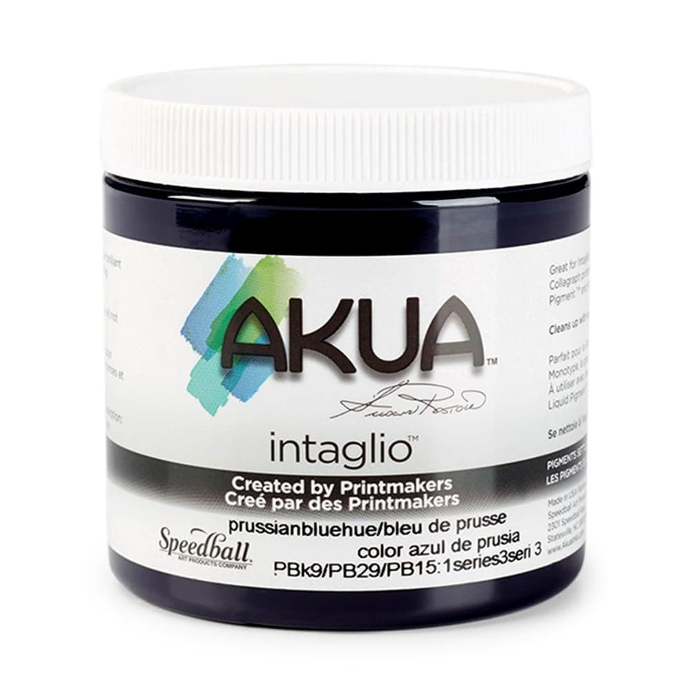 Akua Intaglio Water-Based Ink, 8-Ounce Jar, Prussian Blue Hue