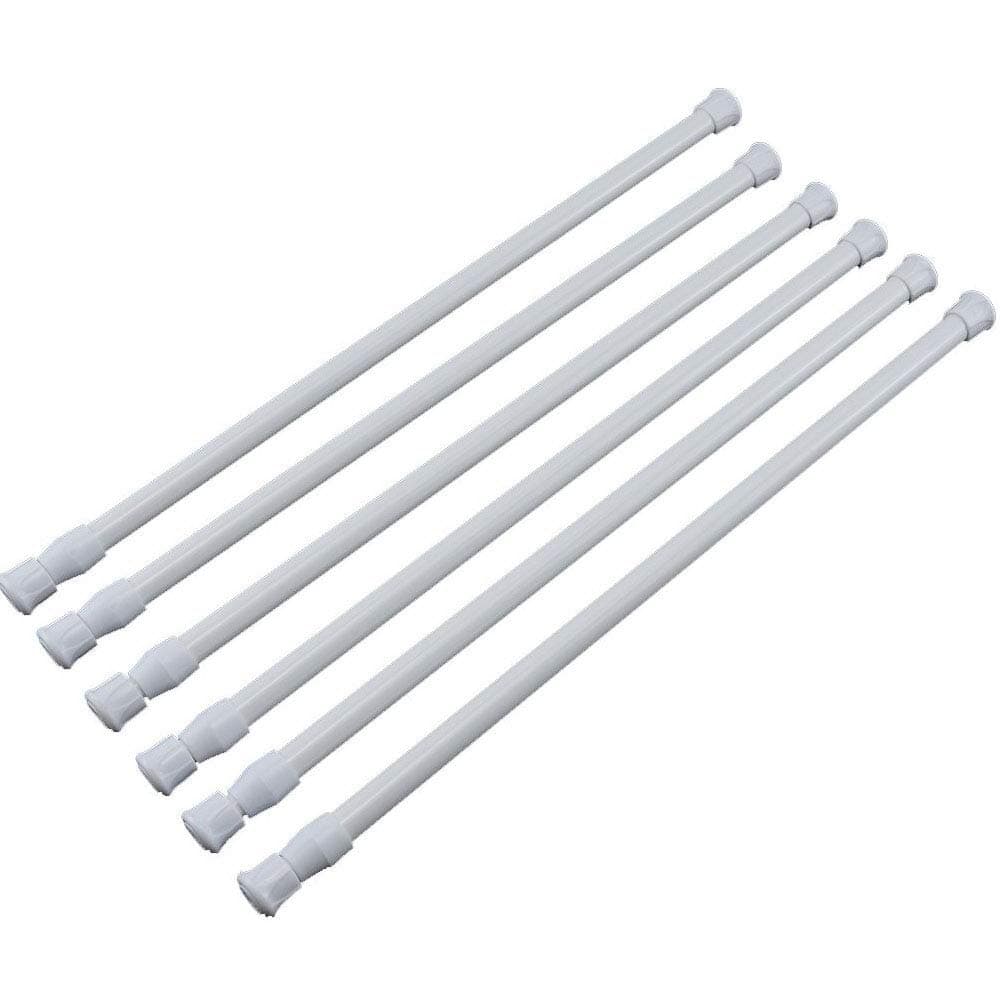 MinCHI257 Tension Rods 16 to 28 Inches 6 Pack,Tension Curtain Rod,Spring Curtain Rods Window Rods Kitchen Window Bathroom White Thin Tension Rod