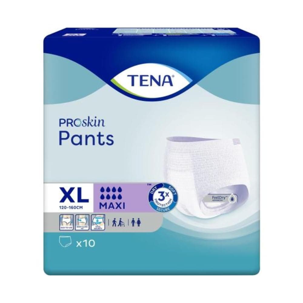 TENA Pants Maxi | Size Extra Large | 8 Drops High Absorbancy | Incontinence pants| 4 Pack of 10