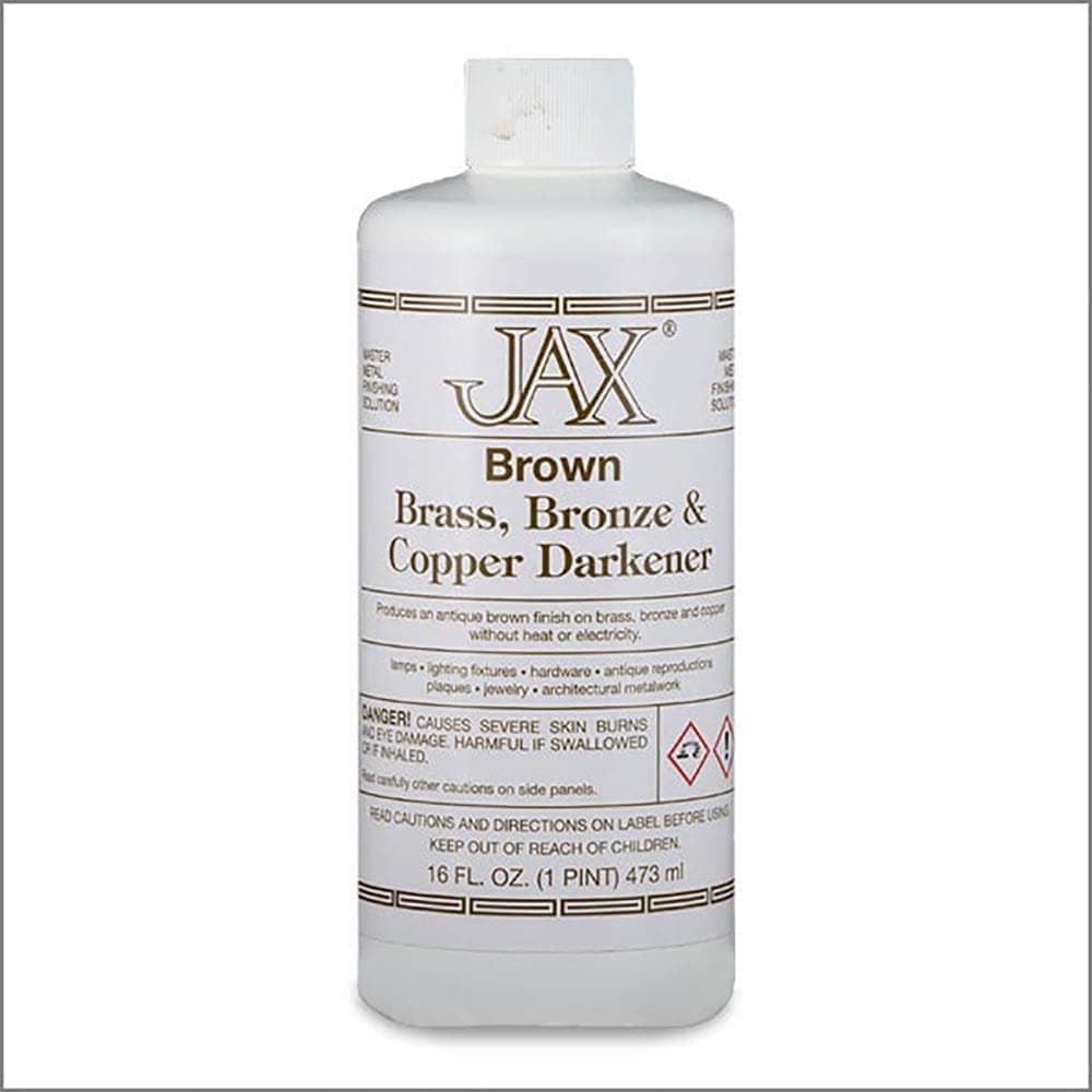 Jax Brown Darkener - Metal Finishing Solution - Antique Finish Without Heat or Electricity - Pint