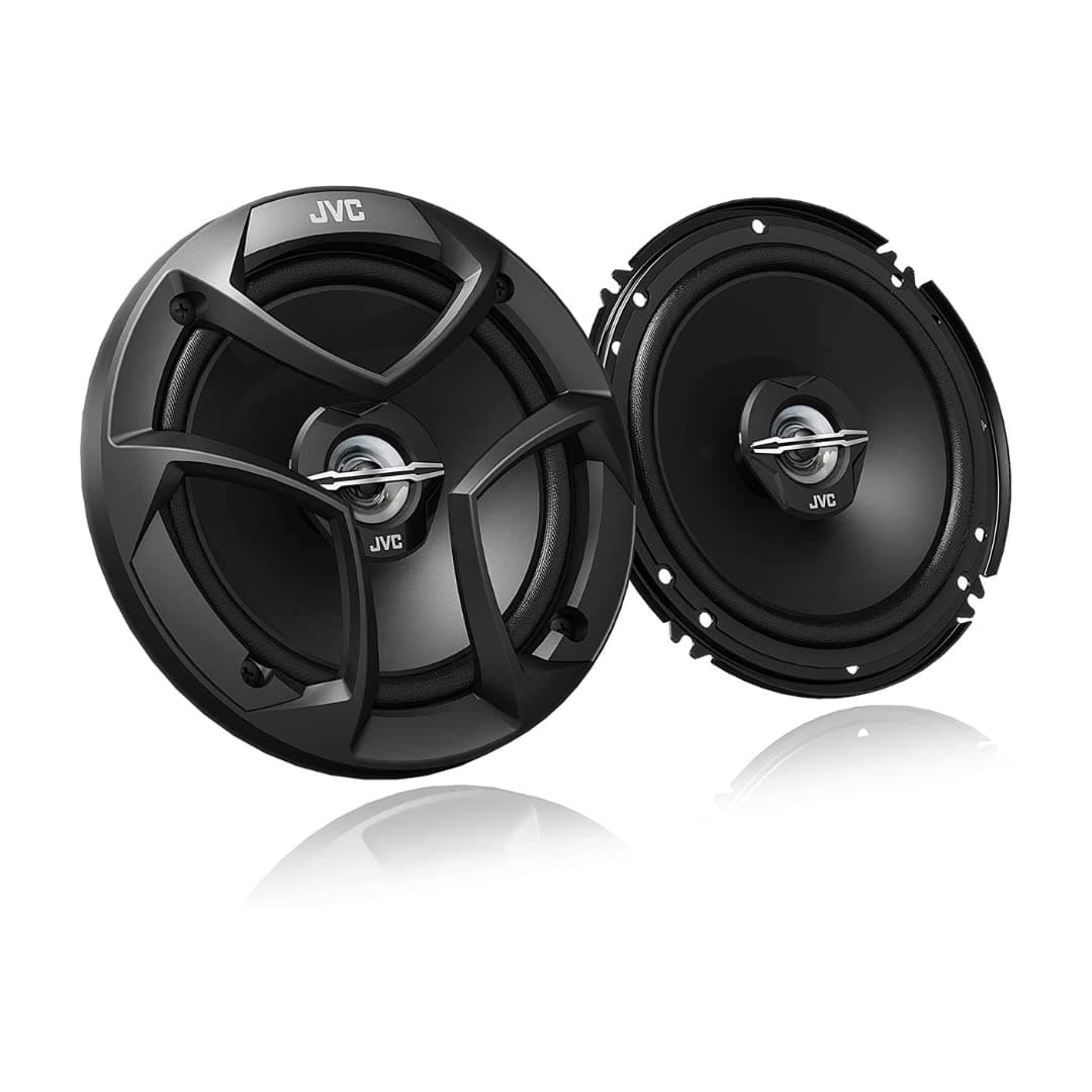 JVC CS-J620 300W 6.5" CS Series 2-Way Coaxial Car Speakers, Set of 2, 6.5" Mica Cone Woofer & 1" PEI Tweeter, Hybrid Surround, Easy Installation