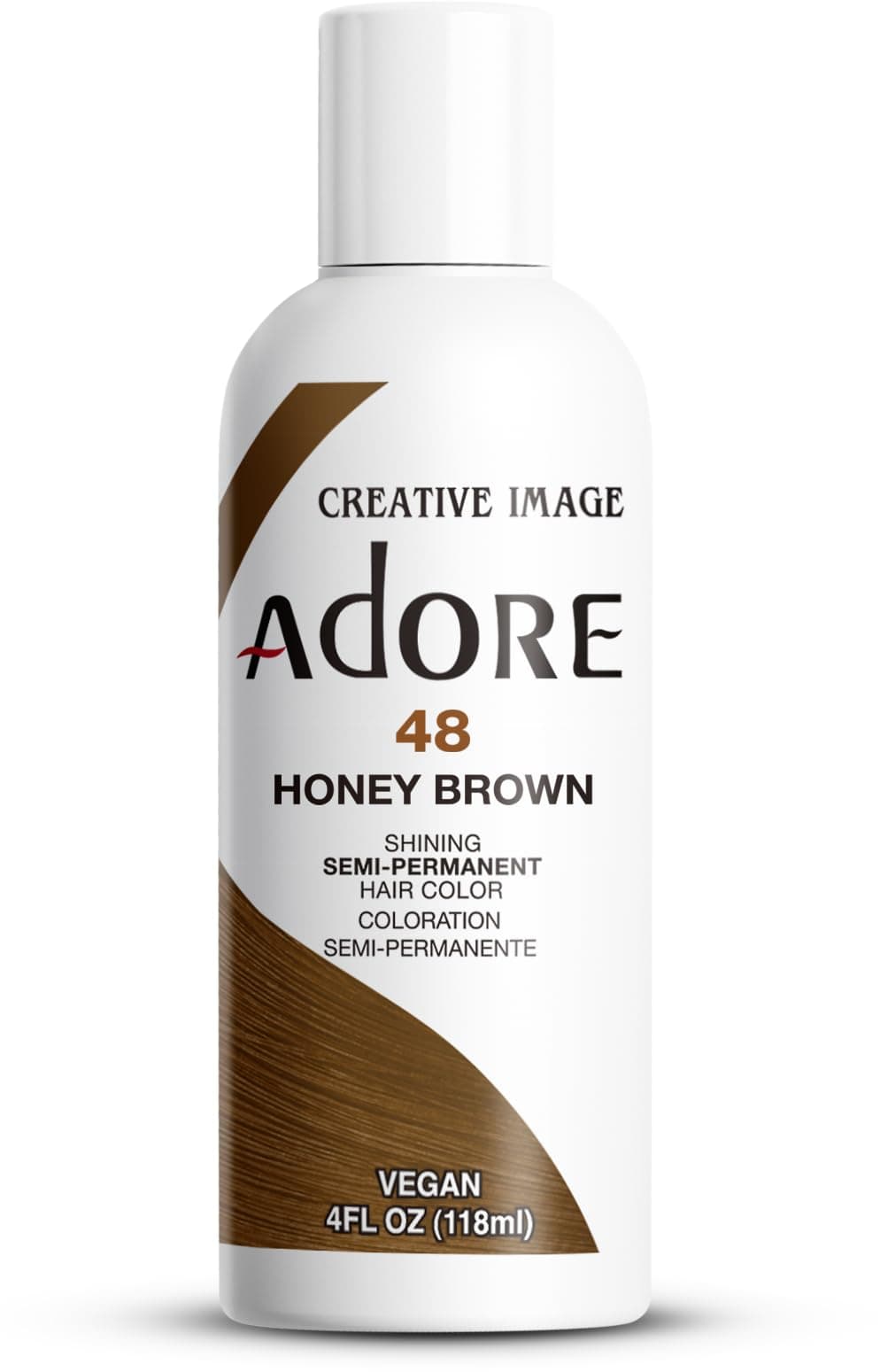 Adore Semi Permanent Hair Color (048 Honey Brown) | Vegan & Cruelty-Free Brown Hair Dye | No Ammonia, No Peroxide, No Alcohol | 4 Fl Oz (Pack of 1)