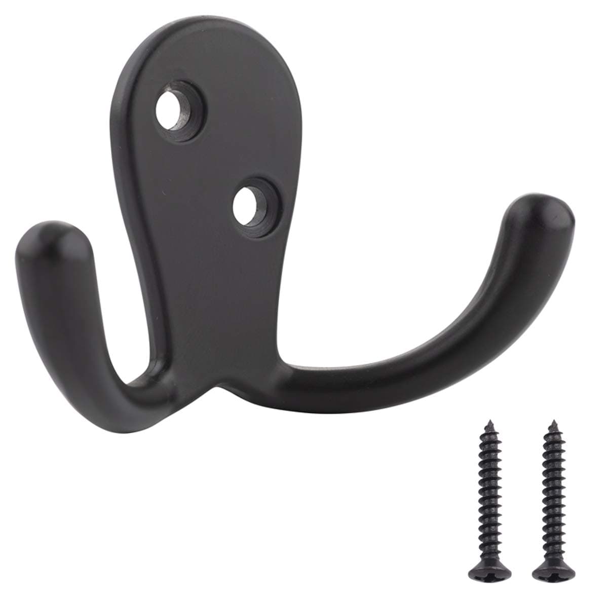 Amazon Basics Robe Hook - Flat Black, 5-Pack