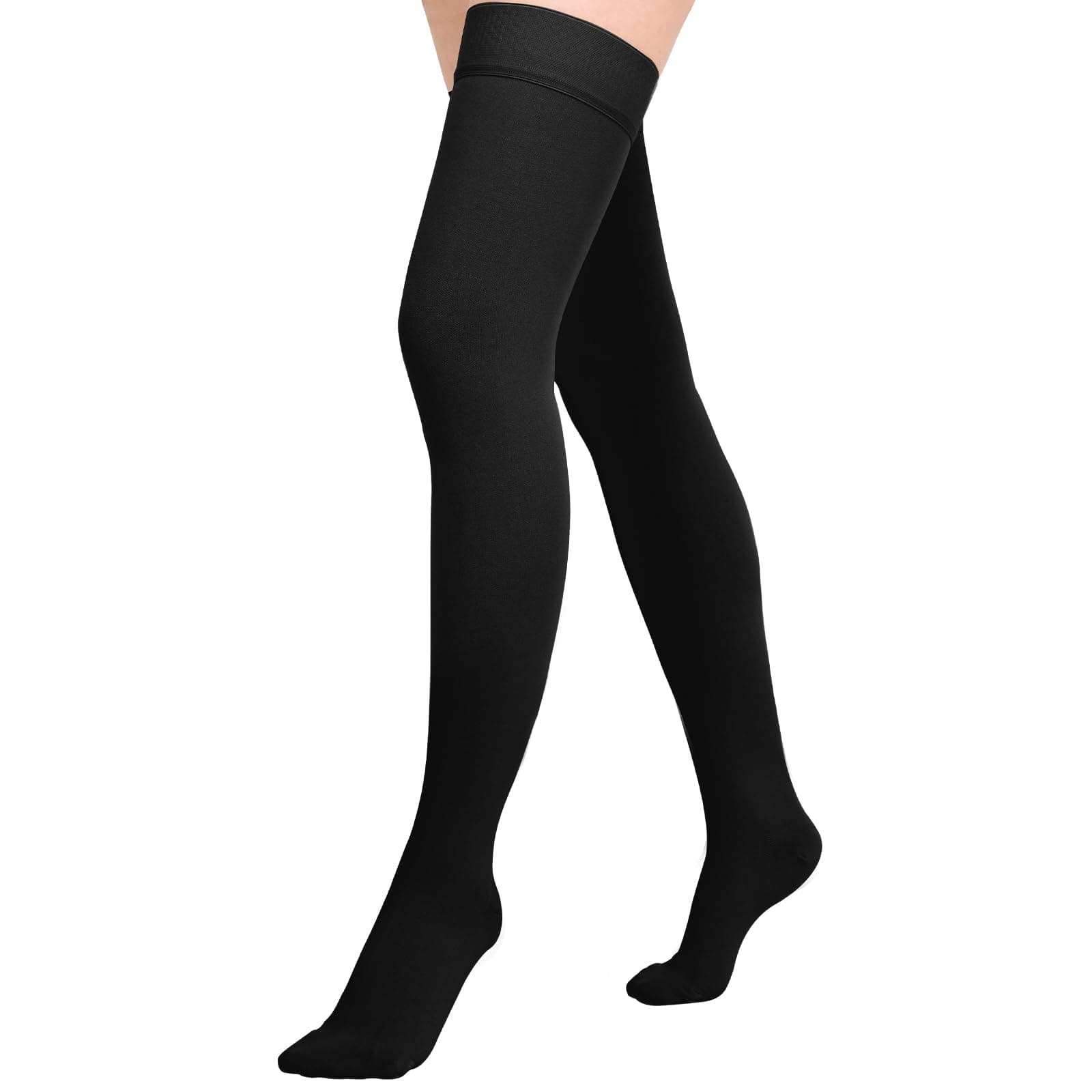 Athbavib Thigh High Compression Stockings for Women and Men, 20-30mmHg Medical Compression Socks, Support Graduated Compression Sock for Treatment Varicose Veins Swelling- Closed Toe/ Open Toe