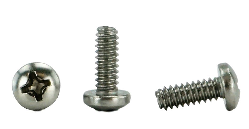 Chenango Supply Stainless 6-32 x 3/8inches (1/4inches to 3inches Lengths Available) Pan Head Machine Screws, Full Thread, Phillips Drive, Stainless Steel 18-8, Machine Thread (100 pcs, 6-32 x 3/8)