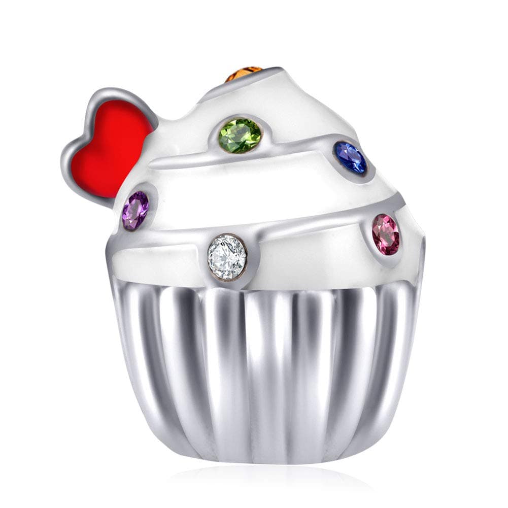 10 to 20 21 22 23 24 25 28 30 33 35 40 45 50 55 60 65 70 75 80 Birthday Charms fit European Anniversary Bracelet Necklace, Dangle 18K Golden Number Heart Pendant with CZ, for Women/Men