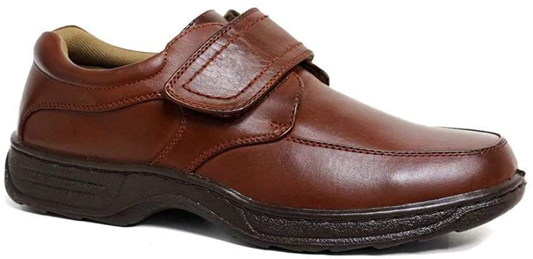 Cushion Walk Men's Leather-Lined Lightweight Formal Business Work Comfort Lace-Up, Slip-on or Touch Fastening Shoes Size 6-11 Wide Fitting