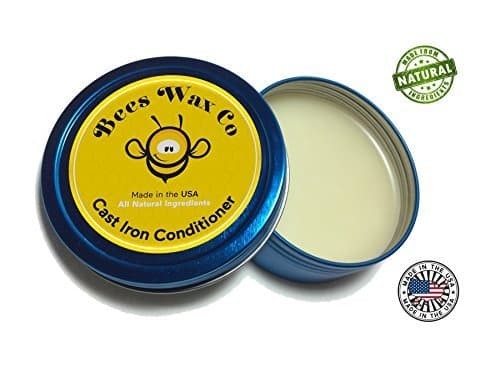 All Natural Cast Iron Cleaning Wax Conditioner Seasoner - Made From Plant Based Oils And Beeswax - Cleaner Takes Seasons Most Cast Iron, Kitchen And Food Grade Surfaces.