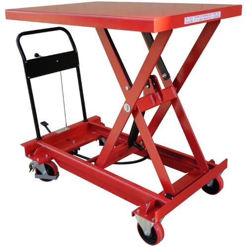 LiftMate Mobile Scissor Lift Table, Scissor Lift Platform Trolley Large, 500kg Capacity, Hydraulic Lift Table Cart