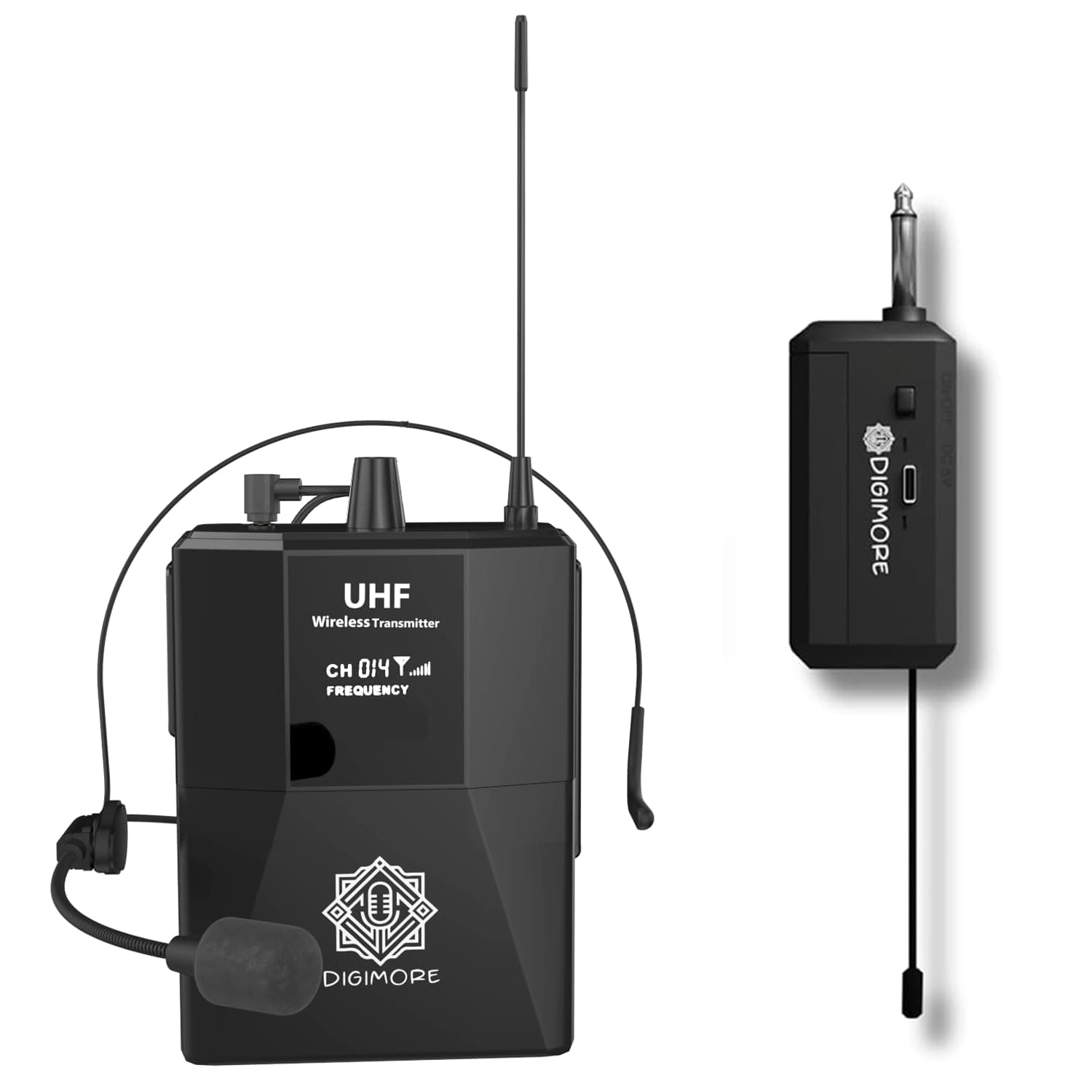 Wireless Microphone System | Cordless Microphone with Headset Mic | 2400 MHz Mic Ideal for Karaoke, Conference, Stage Performances, Wedding, DJ, Party, Speech (D-341)