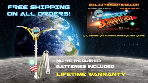 Galaxy Shooters Official Moon Shooter LED Light up Flying Sling Shot Rocket Helicopter