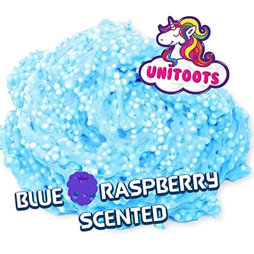Unitoots Crunchy Slime - Blue Raspberry Scented - Non - Sticky Made in The USA Big 8 oz Tub