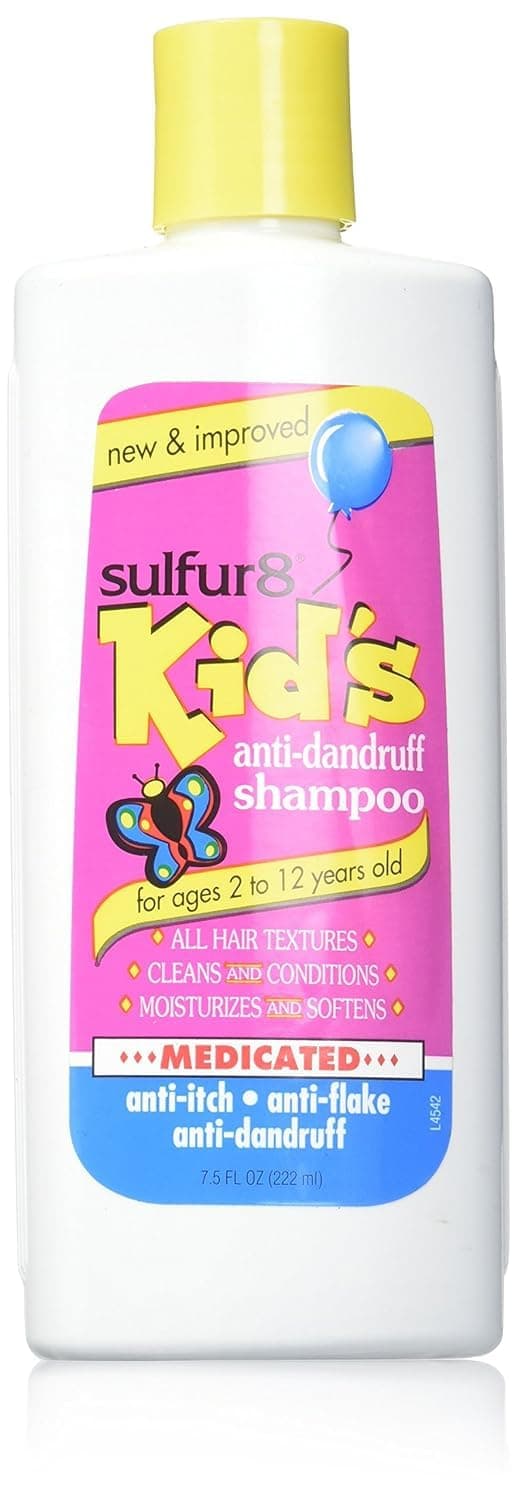 Sulfur 8 Anti-Dandruff Shampoo for Kids 7.5 oz – Gentle Medicated Dandruff Control for Itchy Scalp, Mild Cleanse with Kid-Friendly Fresh Fragrance for Children & Sensitive Scalps