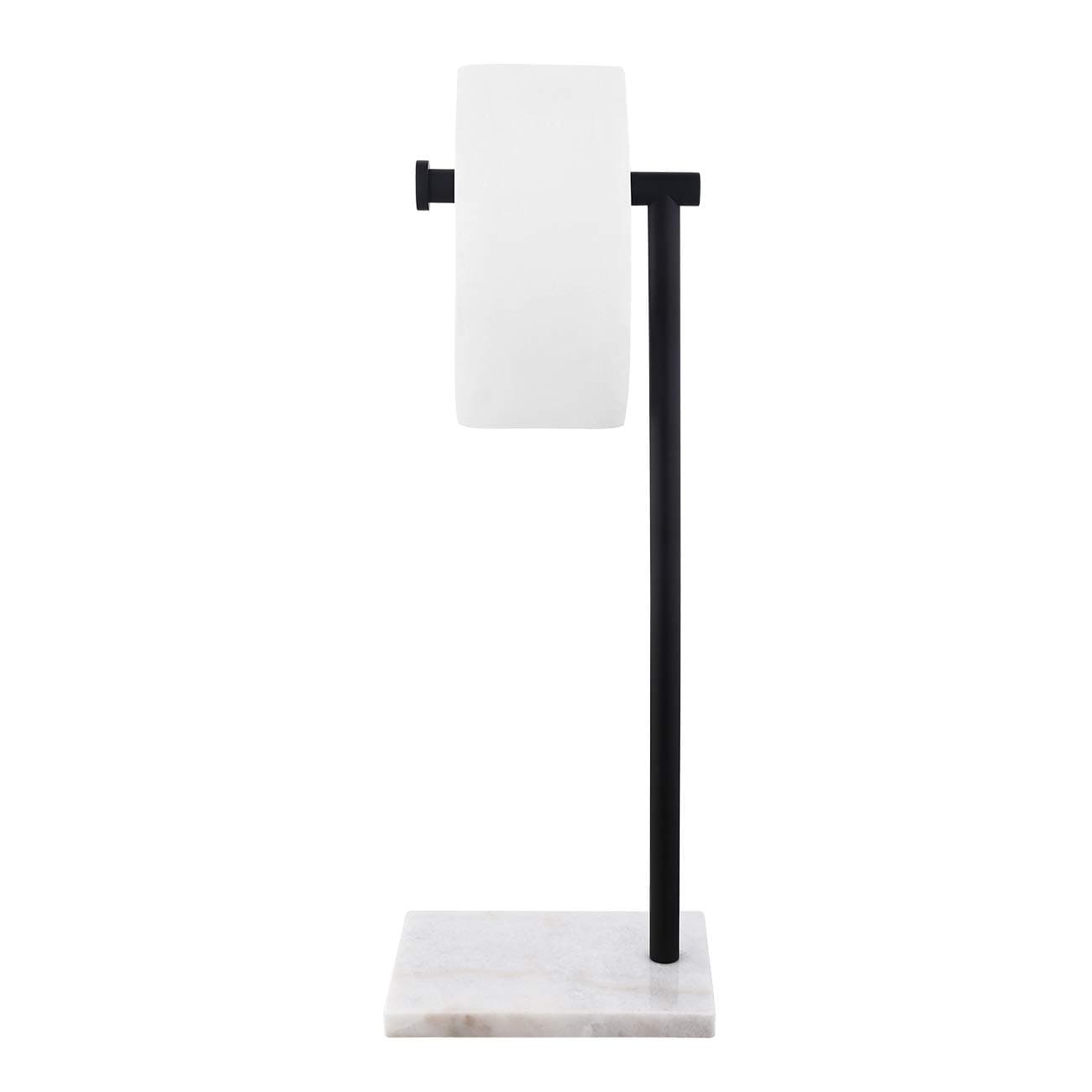 KES Black Toilet Roll Holder Free Standing Toilet Paper Holder with Marble Base Freestanding Heavy Duty SUS304 Stainless Steel, BPH285S1-BK