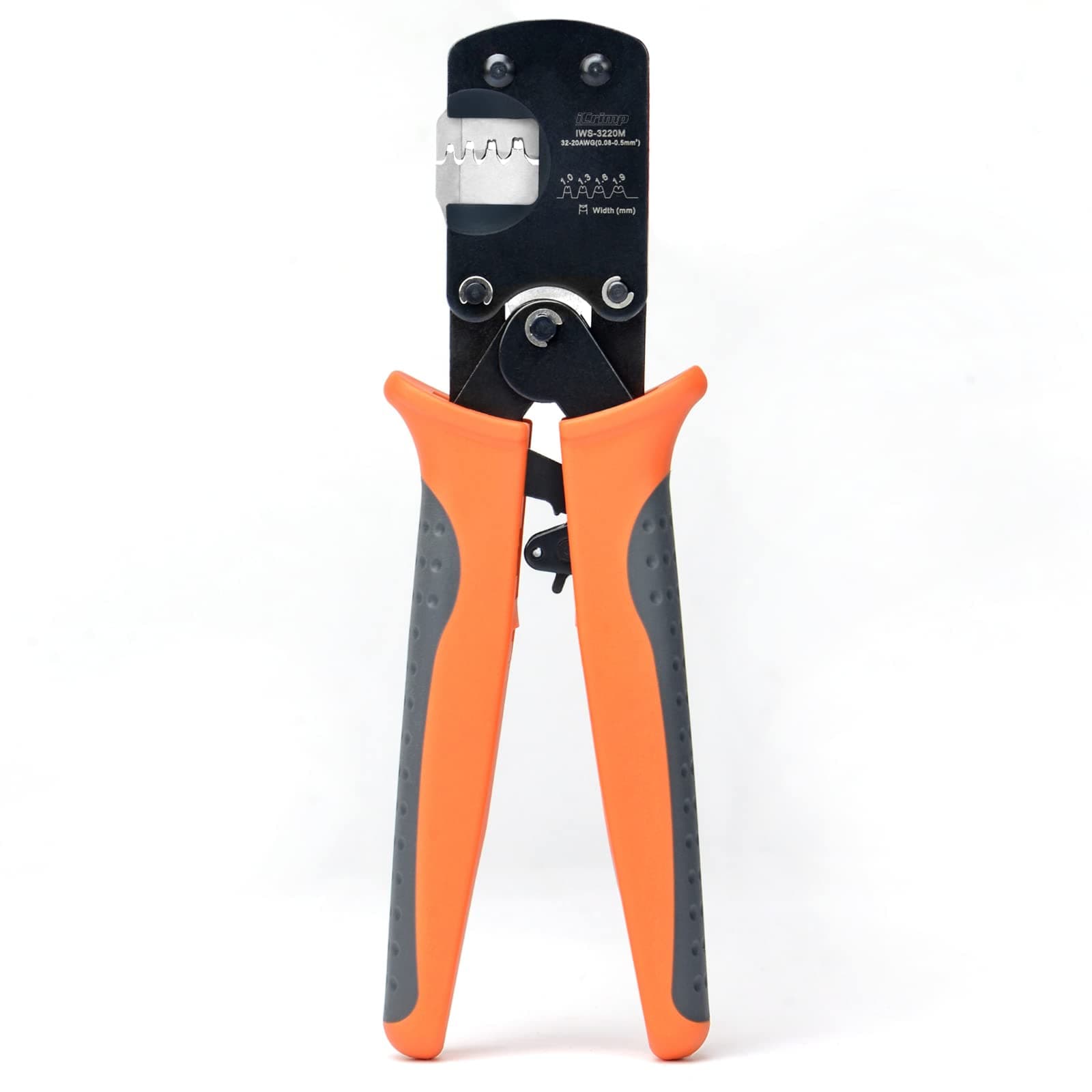 IWISS Crimping Pliers for JST Connectors, Ratcheting Type, Open Barrel, 0.03-0.5 mm2 (IWS-3220M)