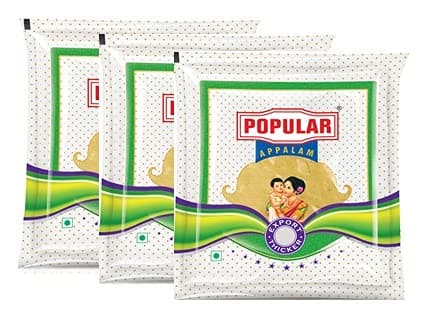 Popular Appalam- Export Thicker Appalam - 6 inches 600G, Pack of 3