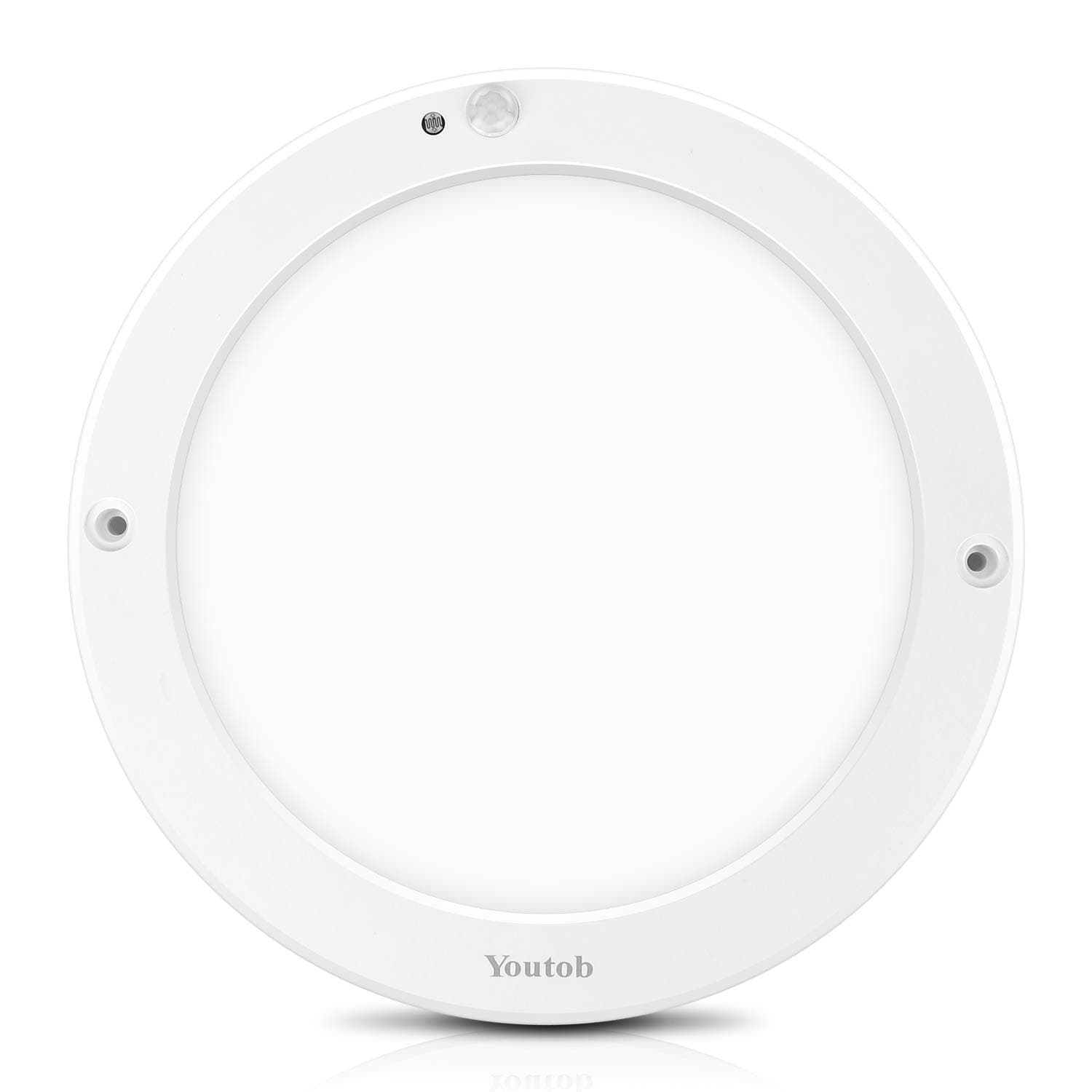 Youtob Motion Sensor LED Ceiling Light 15W 1100LM, ETL Listed, Flush Mount Round Lighting Fixture for Stairs, Porches, Closets, Basements, Hallways, Pantries, Laundry Rooms(3000K Warm White)