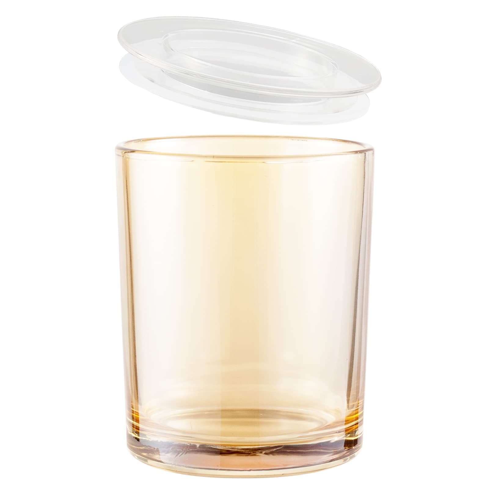 CandMak Candle Jars, 20 Pack 6 OZ Empty Glass Vessels Containers Jars Bulk with Clear Lids for Candle Making (Luxury Champagne)