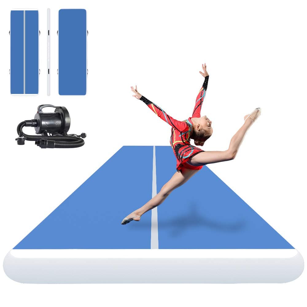 ibigbean Inflatable Gymnastics Tumbling Tracker Equipment Mats - for Cheerleading, Gymnastics Training, Beach, on Water(8 inch Thick)