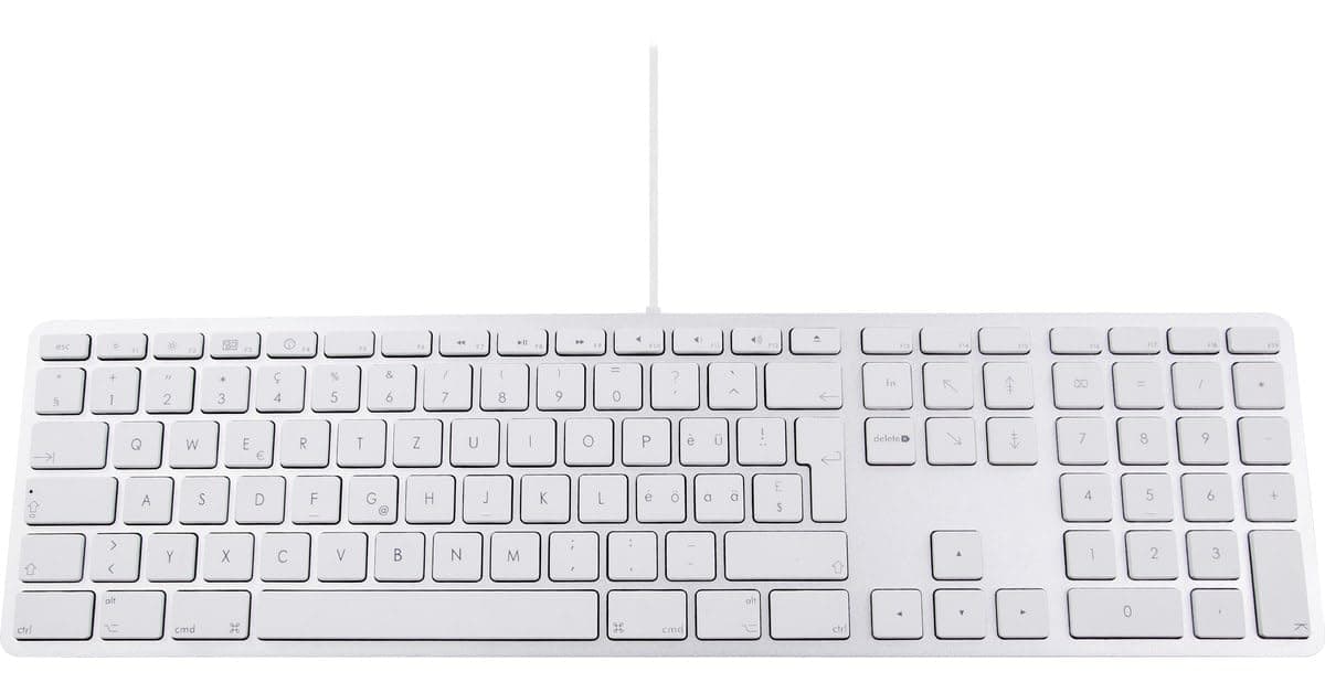 French Keyboard With Numeric Keypad, Aluminium Top Cover and 2 USB Ports – For MAC