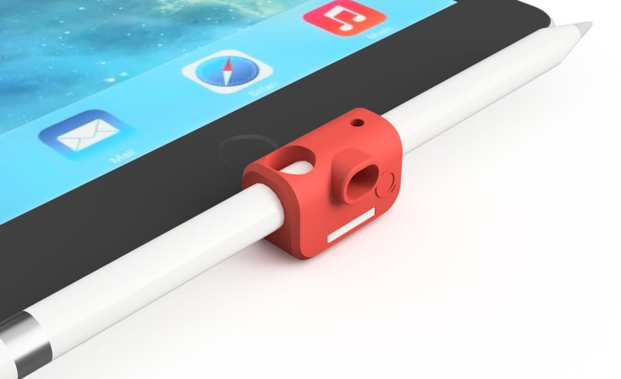 Apple Pencil Holder Premium Silicone Stand Holder Support Horizontally, Verticall and Charging, Compatible with Apple Pro 9.7 and 12.9, Black, White & Red ( Red )