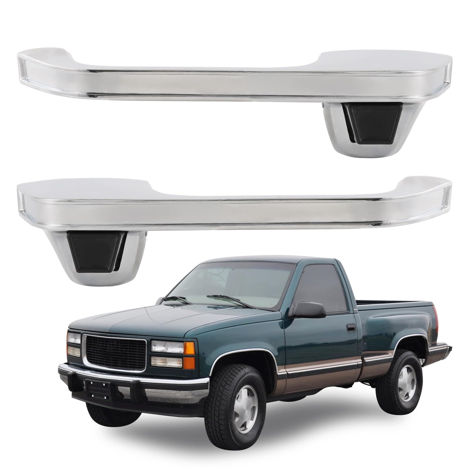 Front Driver & Passenger Side Exterior Door Handle Compatible with 1973-1991 Chevrolet C/K/R/V 10 20 30 1500 2500 3500 GMC C/K/R/V 15 25 35 1500 2500 3500 Pickup Suburban Replace# 77047, 90025