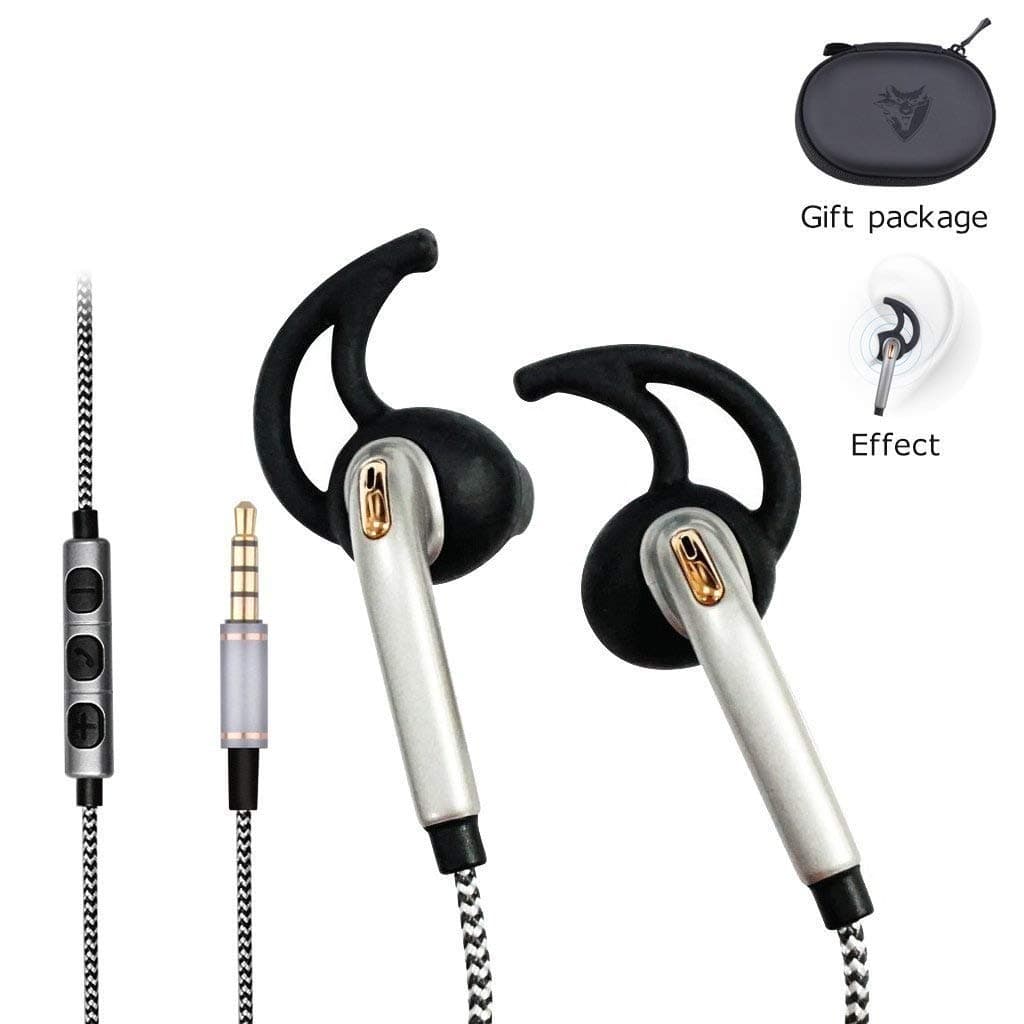 ENMEY 1.2 Meter Earbuds Runner Sport In-Ear Headset, Wired 3.5mm HIFI Earbuds with Built-In Microphone and Noise Isolating Stereo Sport Earphone Earbuds Cell Phone Headsets Microphone and Volume Control