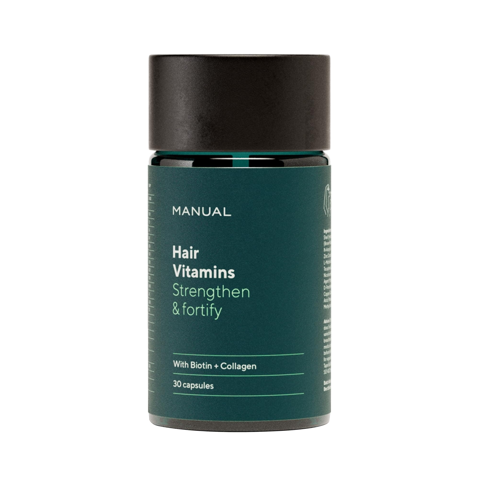 Manual Biotin & Collagen Hair Growth Vitamins (30 Capsules) – Supports Thicker, Healthier Hair – with Essential Nutrients for Hair Loss & Thinning – Take 1 Daily – 1 Month Supply