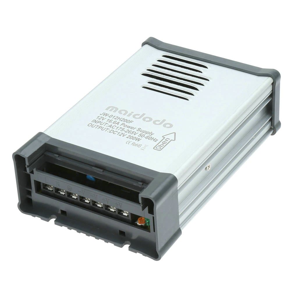 Maidodo AC 175-265V to DC 12V 25A 300W IP53 Outdoor Transformer Power SupplyDriver For Waterproof LED Stripe