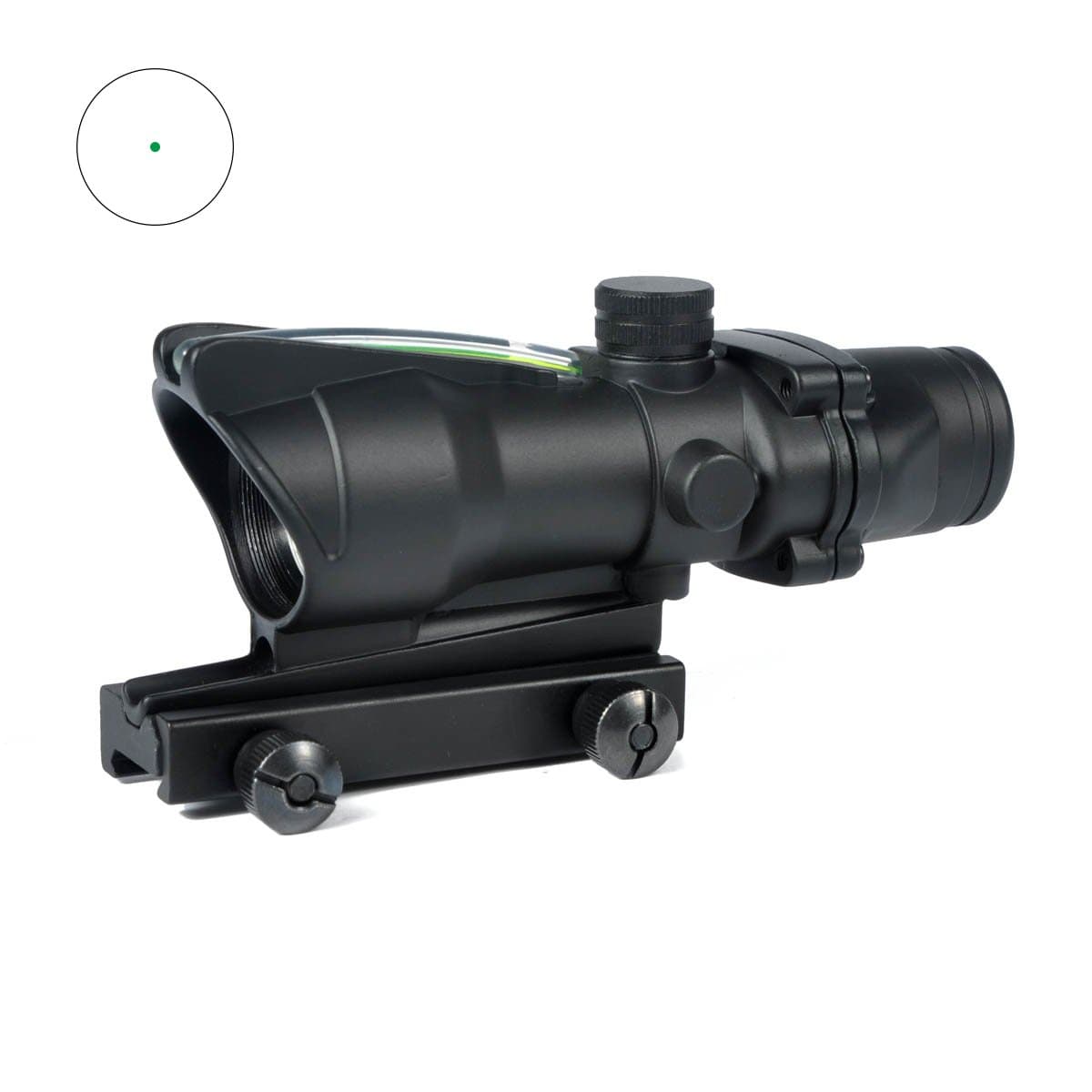 RC 1X32 Fiber Optic Green Dot Sight Scope with QD Mount (Black)