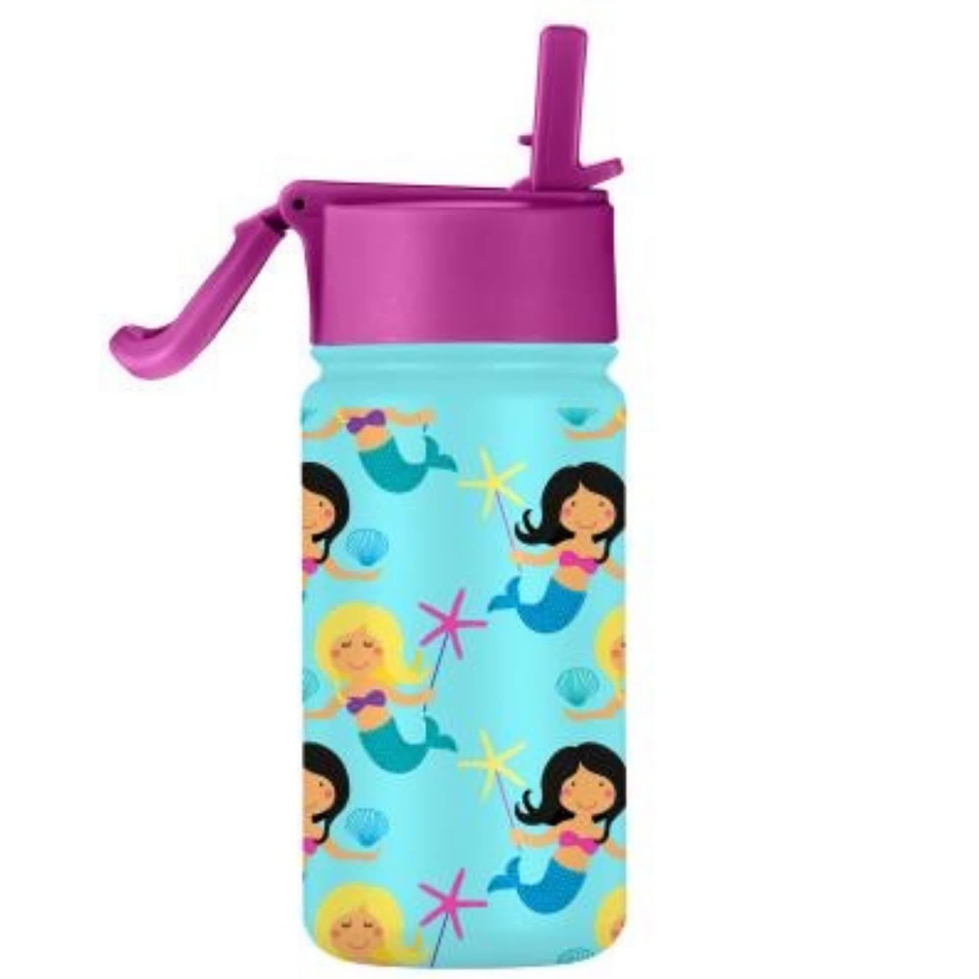 SOLARA Insulated Water Bottle for Kids 450ml, Sipper With Straw, Thermosteel Stainless Steel, Mermaid