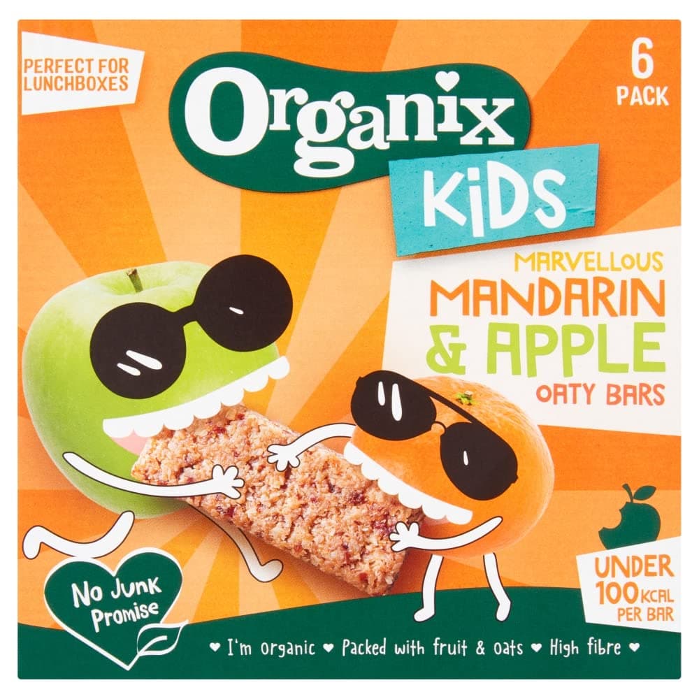 OrganixKids Marvellous Mandarin & Apple Oaty Bars 6 x 23g (138g)