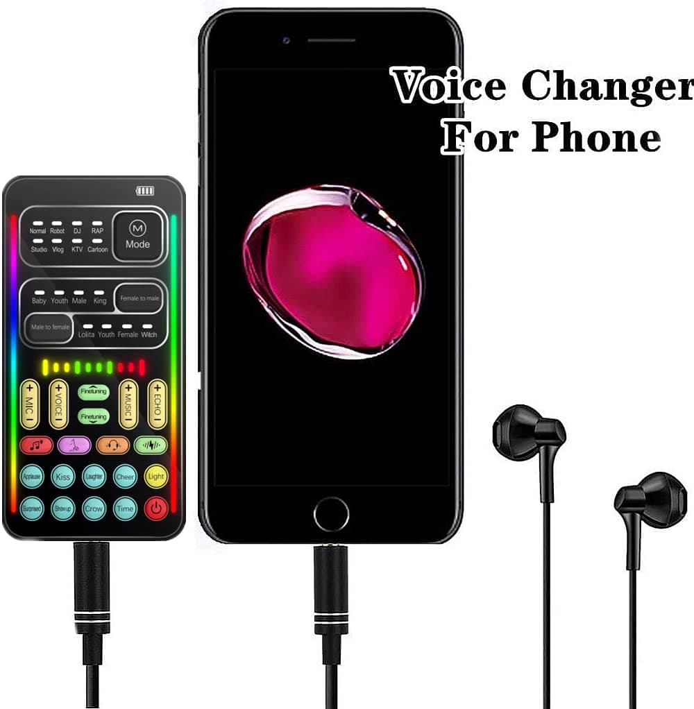 Voice Changer, Handheld Microphone Voice Changer with Sound Multifunctional Effects Machine for Phone/PS4/Xbox/Switch/IPad/Computer/Laptop/Anchor/Cam Girl/Kids (i900)