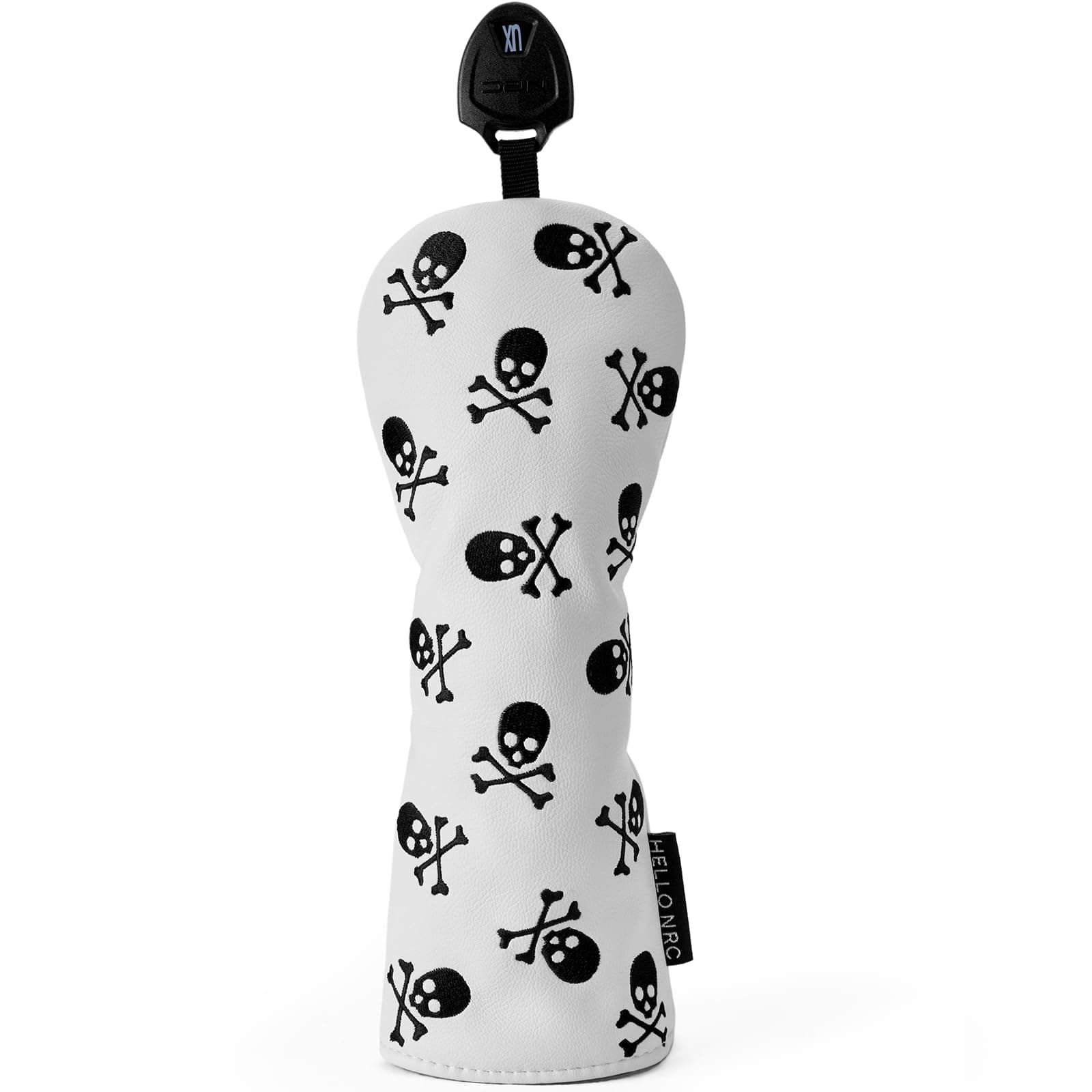 Skeleton Golf Club Skull and Crossbones Driver, Fairway Wood and Hybrid Head Cover PU Leather Headcover, White and Black Available