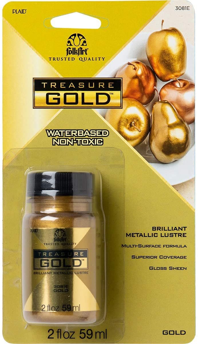 Plaid TreasurePaint, Gold, 2 Ounces, 3081E