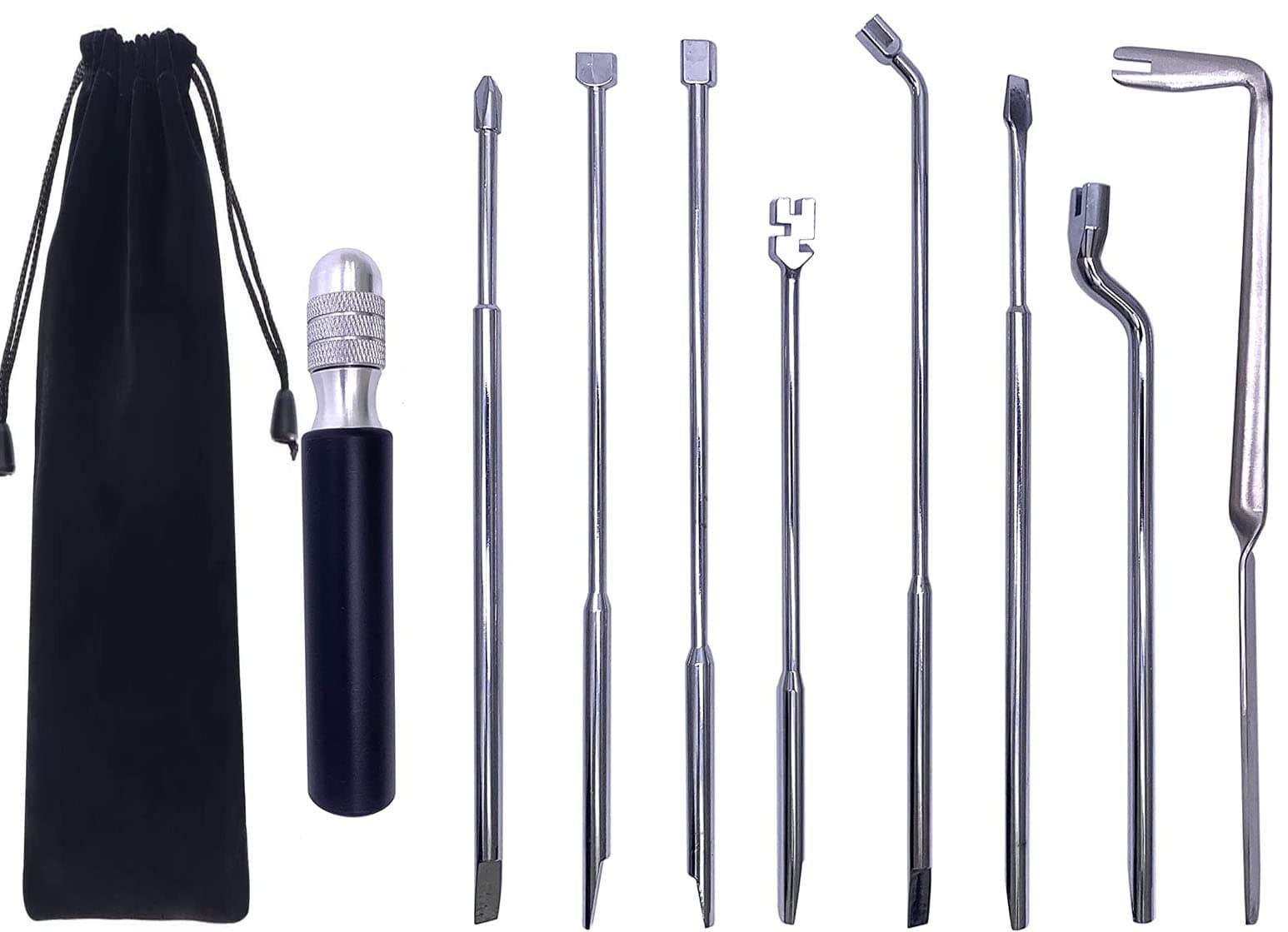 TUOREN Piano Repair Tool Kit Regulating Tools Including Regulating Screwdriver Capstan Screw Wrench Set with 6" Combination Tool Handle for DIY Repair Maintain Piano Tools (9pcs)