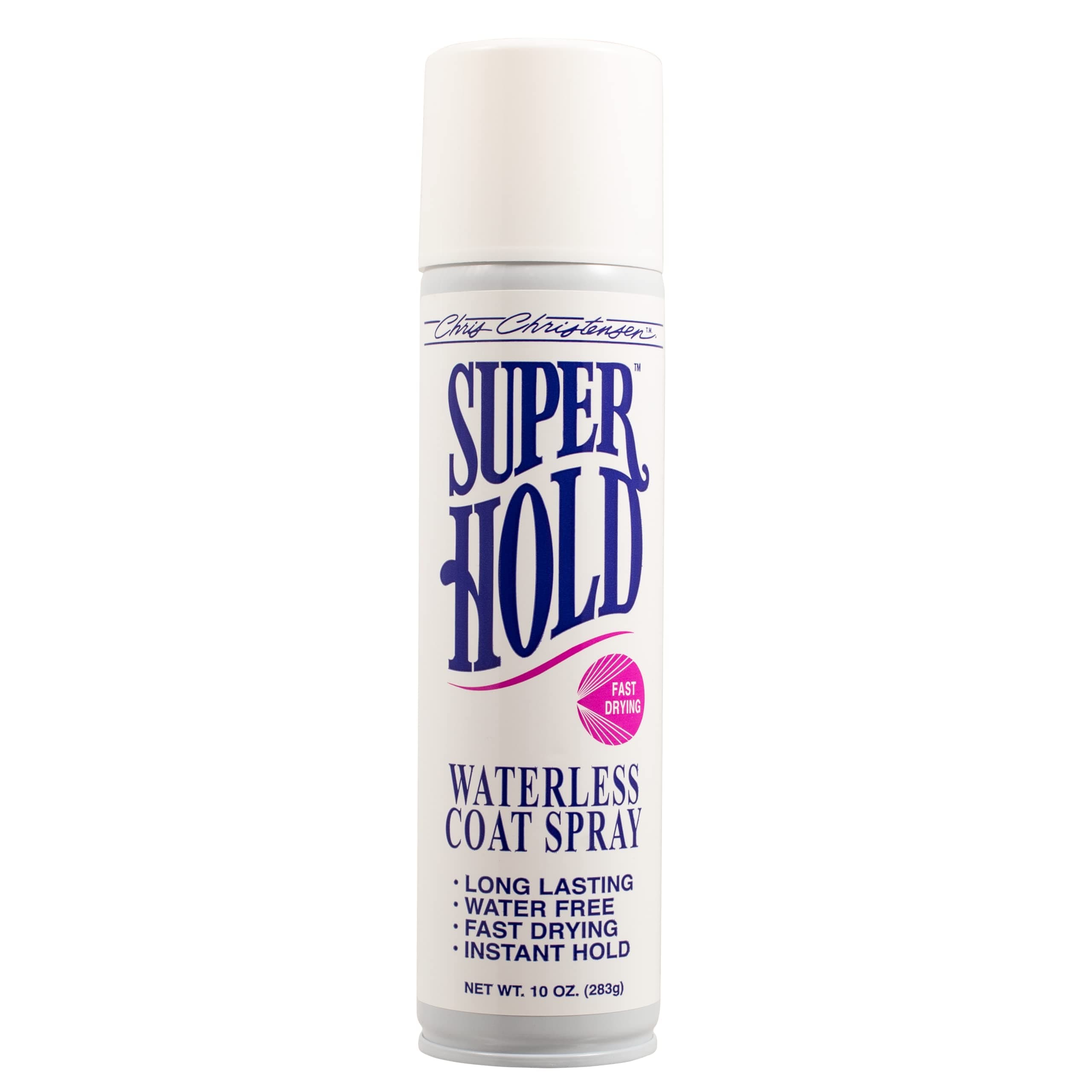 Chris Christensen Super Hold Waterless Dog Coat Spray, Groom Like a Professional, Strong Hold for Scissor Coats and Double Coats, Made in USA, 10 oz Aerosol