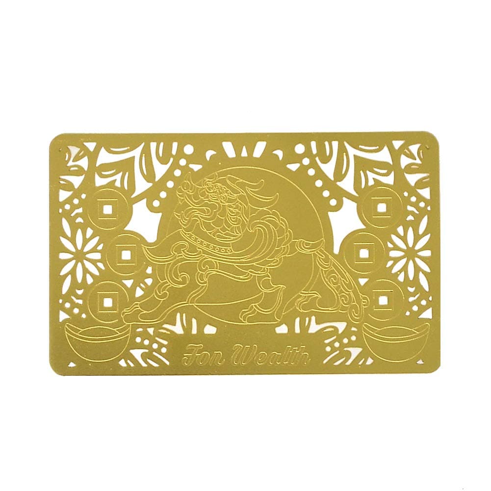 Feng Shui Chi lin/Pi Yao Wealth Golden Card W4277