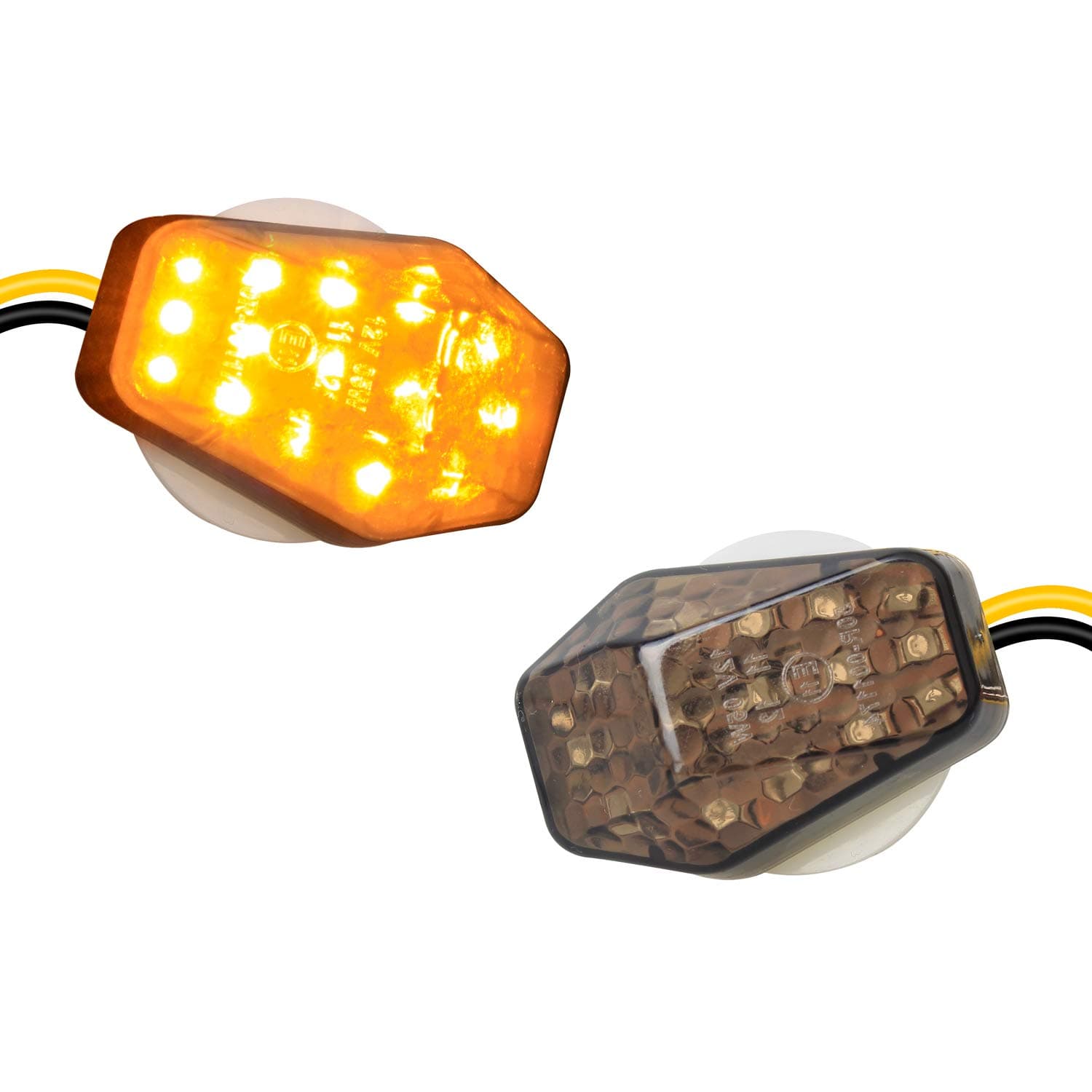 2Pcs Amber Flush Mount LED Turn Signal Lights Compatible with Suzuki GSXR 600 750 1000, SV 650/650 S 1000/1000 S, Bandit - Universal 12V Motorcycle Indicators