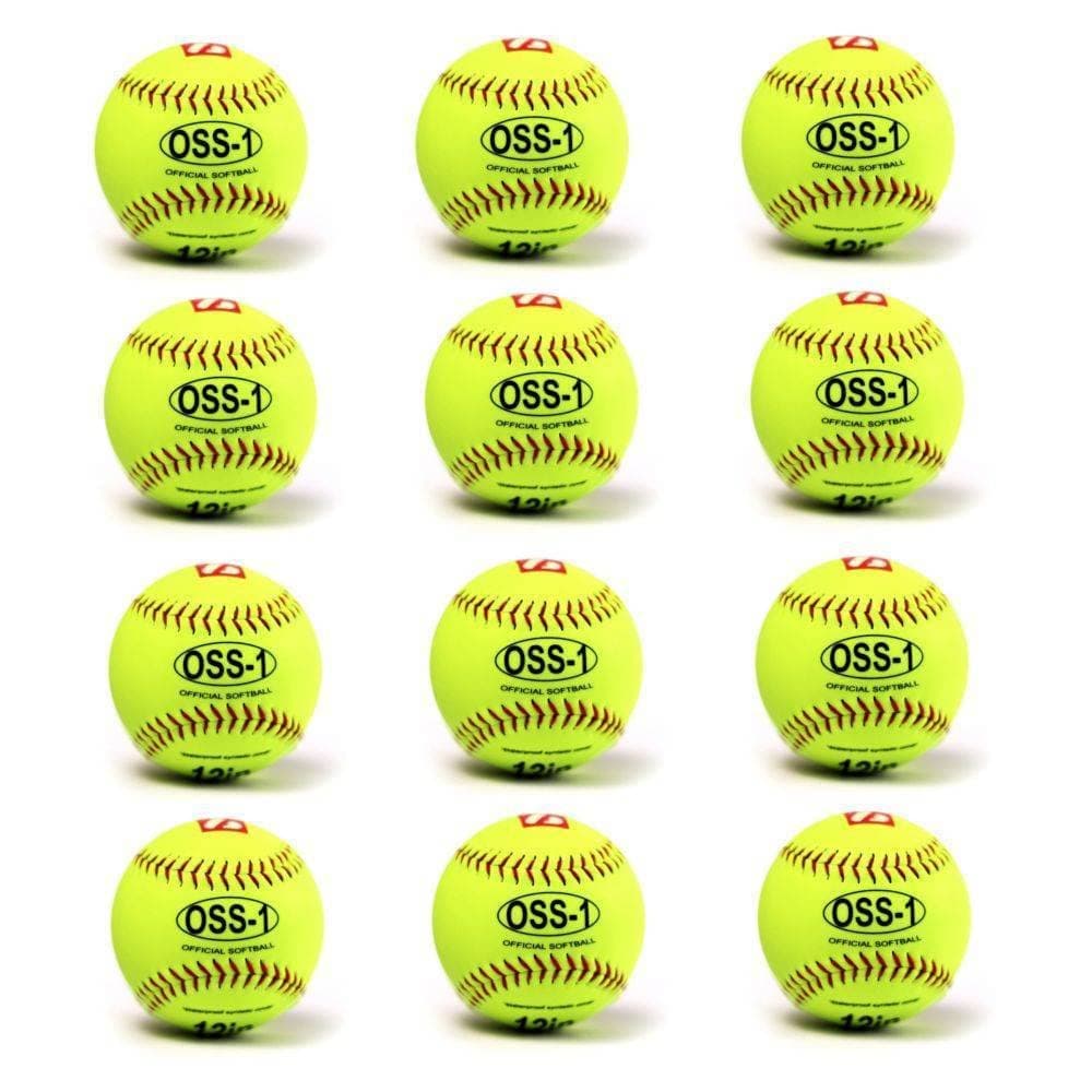 OSS-1 practice softball ball, size 12", white 1 dozen